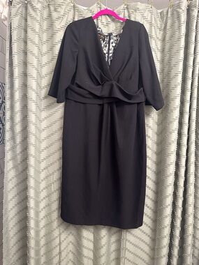 Donna Ricco little black midi dress size 14W